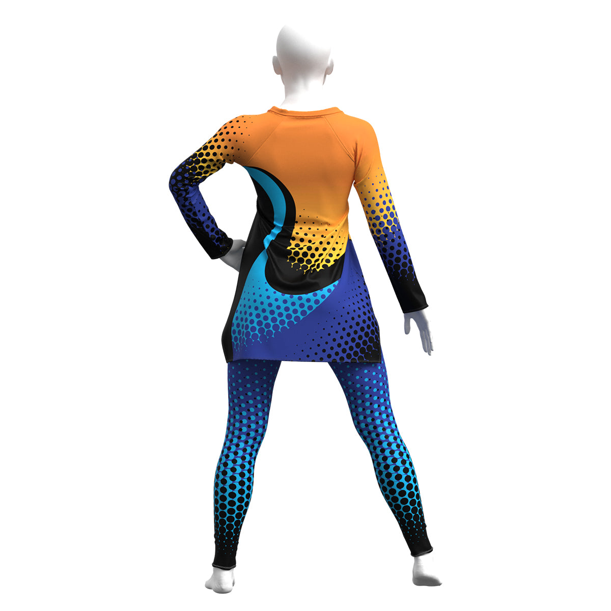 Blue & Orange Halftone Dress