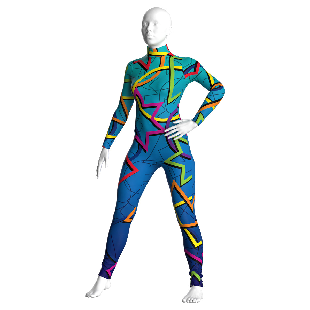 Colorful Color Guard Costume Uniform - Unitard