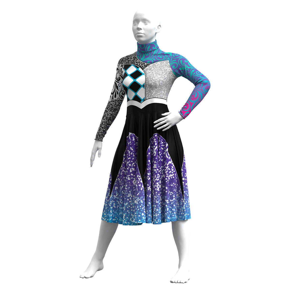 Colorful Color Guard Costume Uniform - Unitard