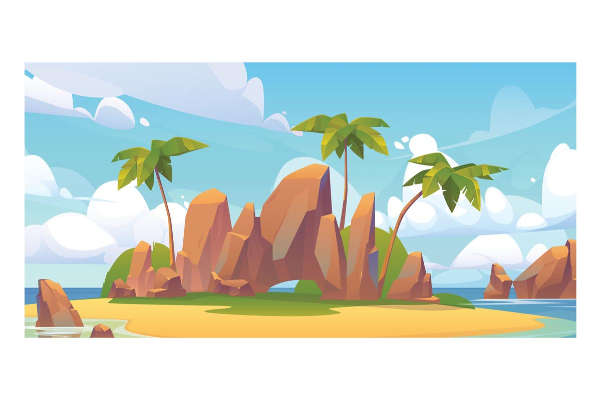 Deserted Island Frameless Backdrop
