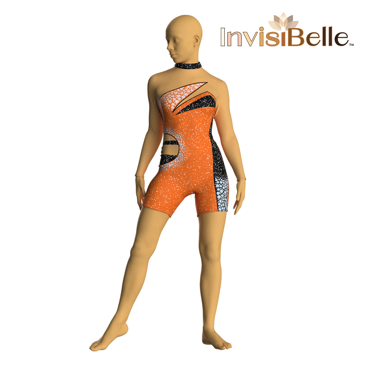 InvisiBelle Orange Spark Unitard