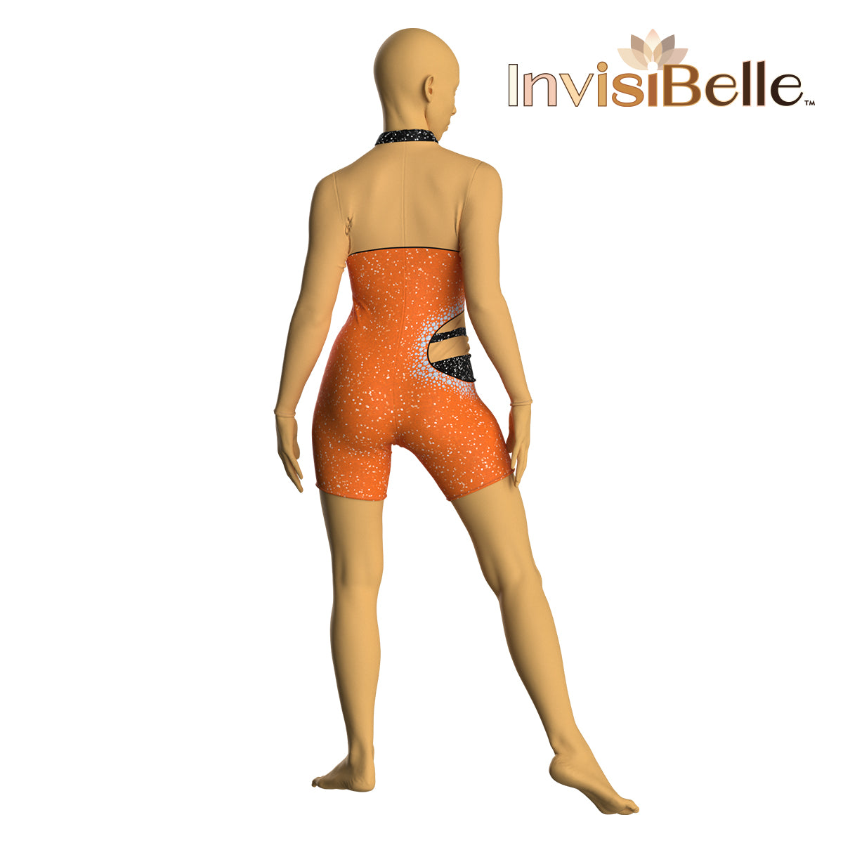 InvisiBelle Orange Spark Unitard