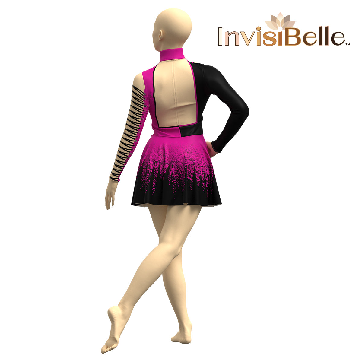 InvisiBelle Black and Pink Laces Dress