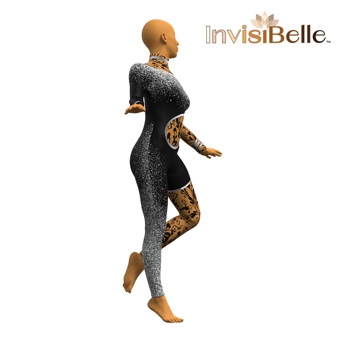 InvisiBelle Silver Filigree Unitard