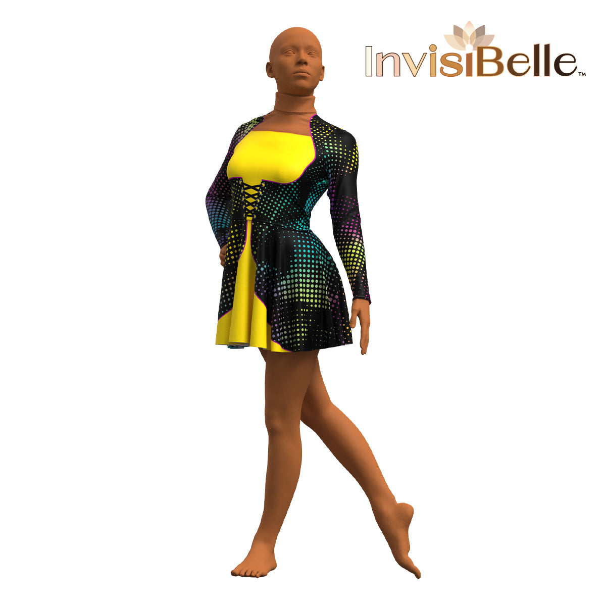 InvisiBelle Rainbow Halftone Dress