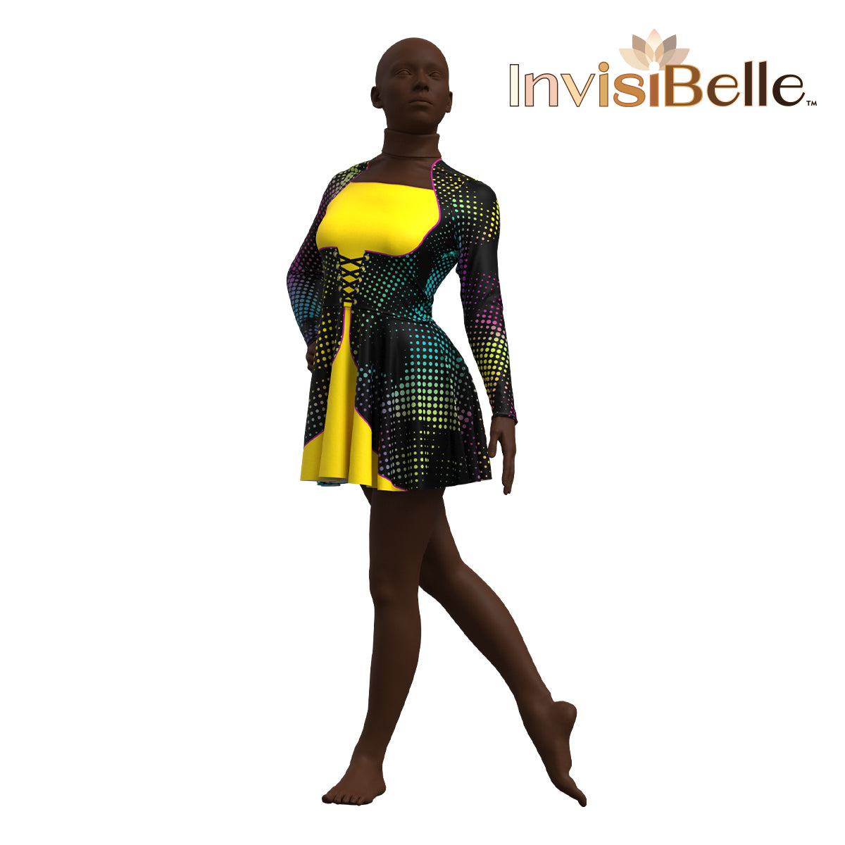 InvisiBelle Rainbow Halftone Dress