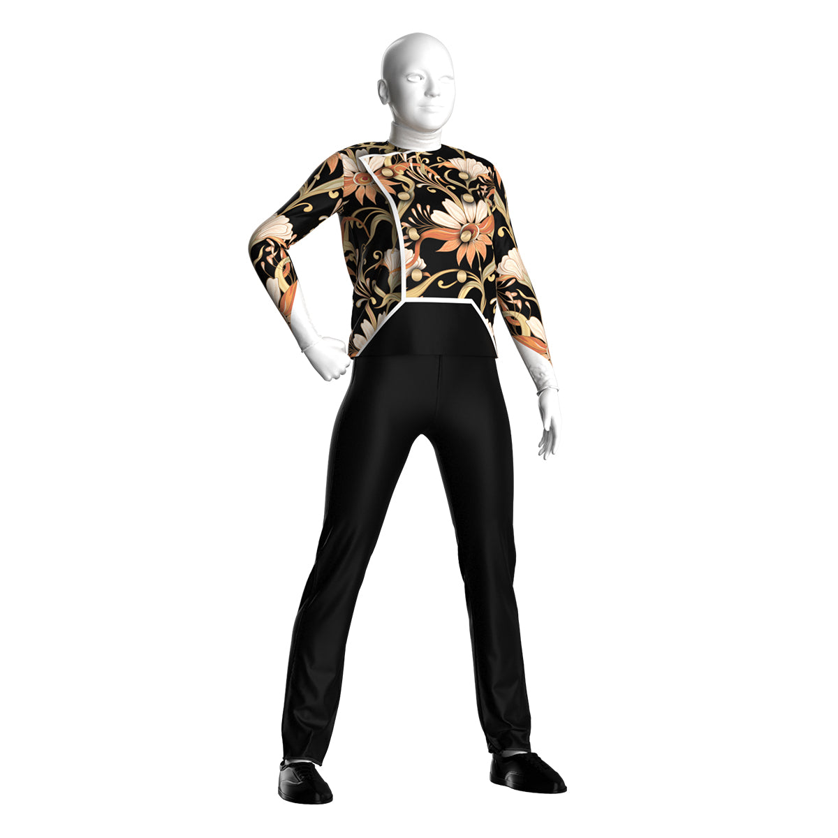Regal Floral Pattern Basic Performance Top